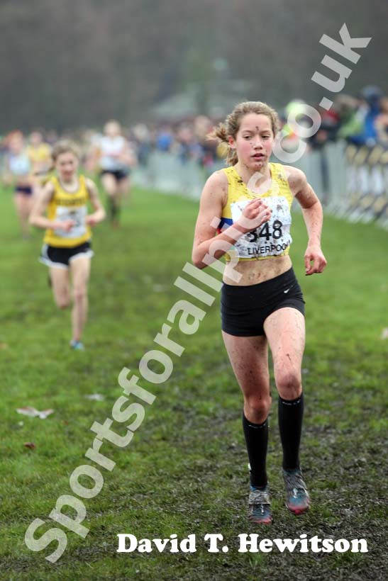 Emma Clapton in the under-15s girls,  2012 McCain Liverpool Cross Challenge.